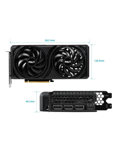 Graphics Card, PALIT, NVIDIA, GeForce RTX 5060, 2280 MHz, 8 GB, GDDR7, 128 bit, PCI Express 5.0, Active, NE75060V19P1-GB2051L