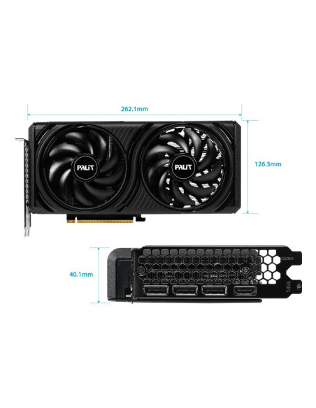 Graphics Card, PALIT, NVIDIA, GeForce RTX 5060, 2280 MHz, 8 GB, GDDR7, 128 bit, PCI Express 5.0, Active, NE75060V19P1-GB2051L