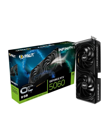 Graphics Card, PALIT, NVIDIA, GeForce RTX 5060, 2280 MHz, 8 GB, GDDR7, 128 bit, PCI Express 5.0, Active, NE75060V19P1-GB2051L