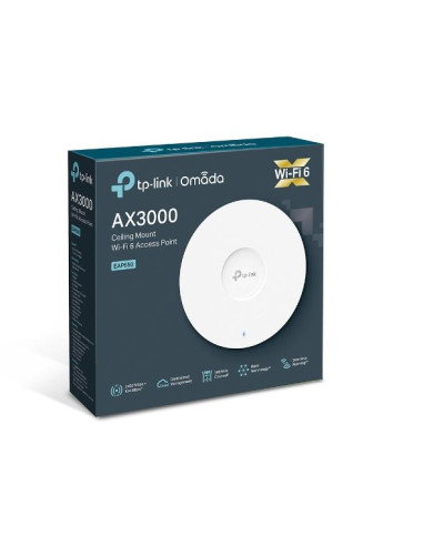 Access Point, TP-LINK, Omada, 2976 Mbps, IEEE 802.11a/b/g, IEEE 802.11n, IEEE 802.11ac, IEEE 802.11ax, 1xRJ45, EAP650