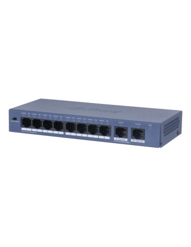 Switch, DAHUA, S3010-8ET2GT-90, Switch type Unmanaged, 8xRJ-45 ports, RJ-45 Ports Type Fast Ethernet (10/100), Power over Ether