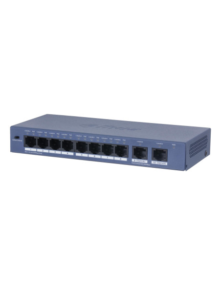 Switch, DAHUA, S3010-8ET2GT-90, Switch type Unmanaged, 8xRJ-45 ports, RJ-45 Ports Type Fast Ethernet (10/100), Power over Ether