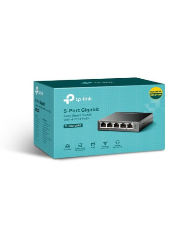 Switch, TP-LINK, Desktop/pedestal, 5x10Base-T / 100Base-TX / 1000Base-T, PoE ports 4, TL-SG105PE