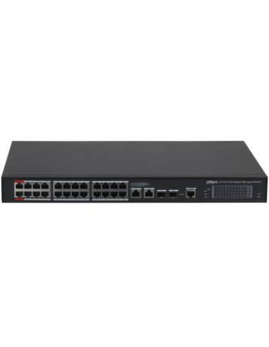 Switch, DAHUA, Switch type Managed, Switch layer L2, 26xRJ-45 ports, RJ-45 Ports Type Gigabit Ethernet (10/100/1000), Power ove