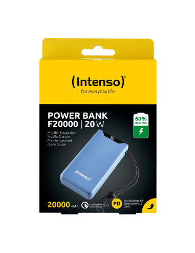 POWER BANK USB 20000MAH QC3.0/BLUE F20000 7332055 INTENSO