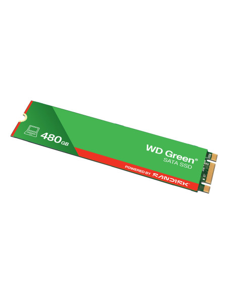 SSD, SANDISK, MTBF 1000000 h, Read speed 545 MB/s, Serial ATA III, M.2, 480 GB, POWERED BY SANDISK, Green, WDS480G3G0B