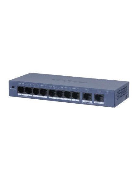 Switch, DAHUA, S3010-8GT-90, Switch type Unmanaged, Form factor Desktop/Wall-Mounting, 8xRJ-45 ports, RJ-45 Ports Type Gigabit 