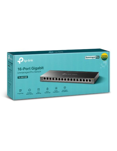 Switch, TP-LINK, Desktop/pedestal, 16x10Base-T / 100Base-TX / 1000Base-T, TL-SG116E