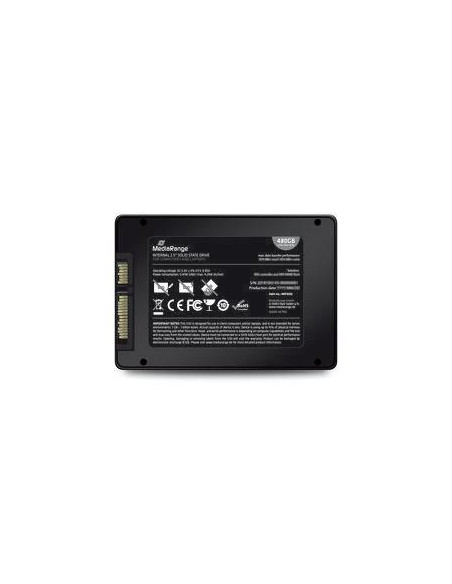 SSD, MEDIARANGE, 480 GB, Serial ATA III, NAND flash type TLC (Triple Level Cell), Write speed 480 MB/s, Read speed 550 MB/s, 2.
