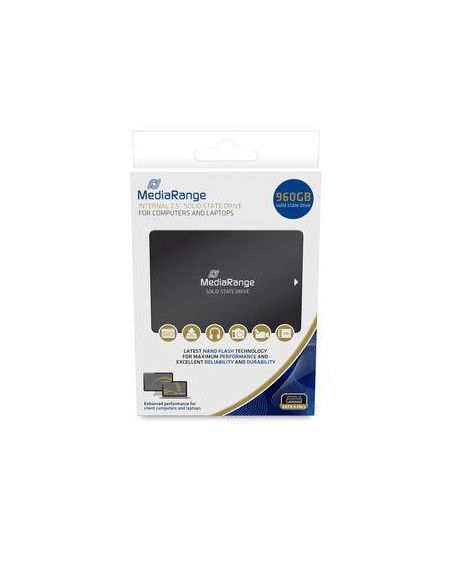 SSD, MEDIARANGE, 960 GB, Serial ATA III, Write speed 480 MB/s, Read speed 550 MB/s, Blister, 2.5", MR1004