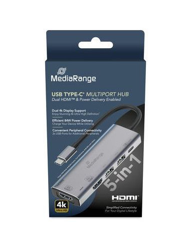 I/O HUB USB-C 5IN1/MRCS511 MEDIARANGE