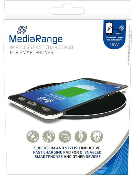 MOBILE CHARGER PAD WRL 15W/BLACK MRMA118 MEDIARANGE