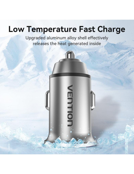 MOBILE CHARGER CAR USB/2P GRAY FFBH0 VENTION
