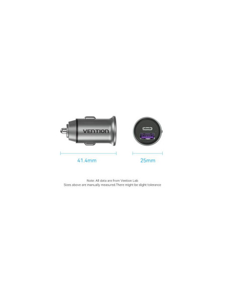 MOBILE CHARGER CAR USB/2P GRAY FFBH0 VENTION