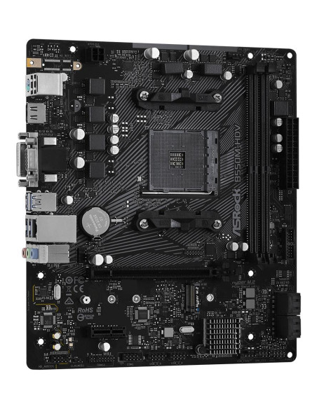 Mainboard, ASROCK, AMD B550, SAM4, MicroATX, 1xPCI-Express 3.0 1x, 1xM.2, 1xPCI-Express 4.0 16x, Memory DDR4, Memory slots 2, 1