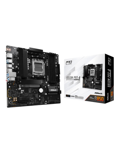 Mainboard, ASROCK, AMD B850, SAM5, Micro-ATX, Memory DDR5, Memory slots 4, 1xPCI-Express 4.0 4x , 1xPCI-Express 5.0 16x, 1xM.2,