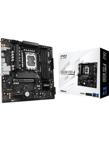 Mainboard, ASROCK, Intel B860, LGA 1851 (Socket V1), micro ATX, RAM DDR5-SDRAM, 4xSlots, 3xNumber of M.2 (M) slots, B860MPRO-A