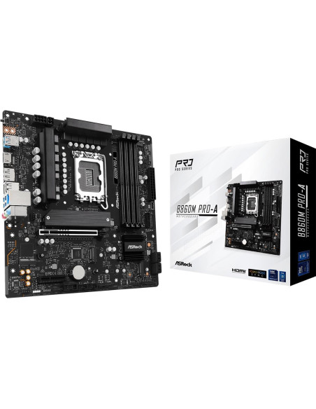 Mainboard, ASROCK, Intel B860, LGA 1851 (Socket V1), micro ATX, RAM DDR5-SDRAM, 4xSlots, 3xNumber of M.2 (M) slots, B860MPRO-A