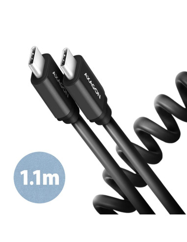 CABLE USB-C TO USB-C 1.1M 60W/TWISTER BLK BUCM-CM20TB AXAGON