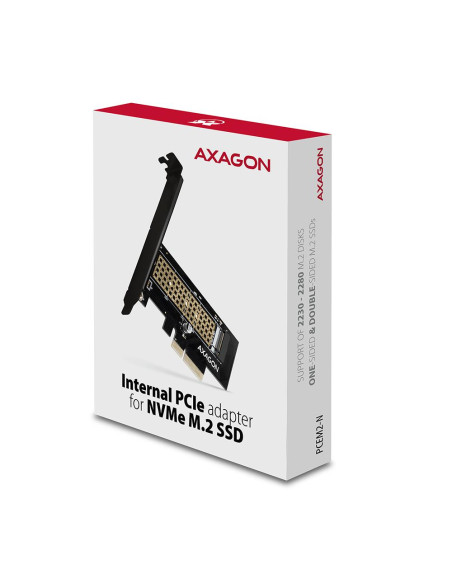 SSD ACC ADAPTER PCIE NVME/M.2/SP&LP PCEM2-N AXAGON