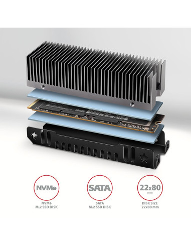 SSD ACC COOLER M.2 2280/24MM CLR-M2XT AXAGON