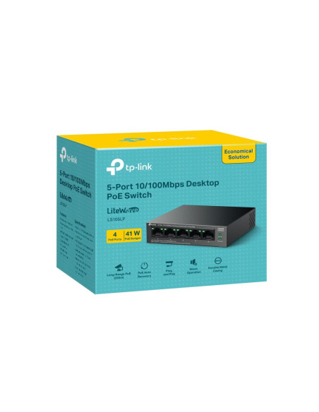 Switch, TP-LINK, LS105LP, PoE ports 4, LS105LP