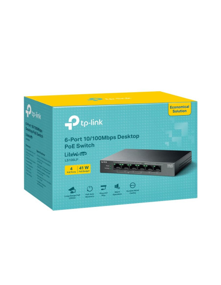 Switch, TP-LINK, LS106LP, PoE ports 4, LS106LP