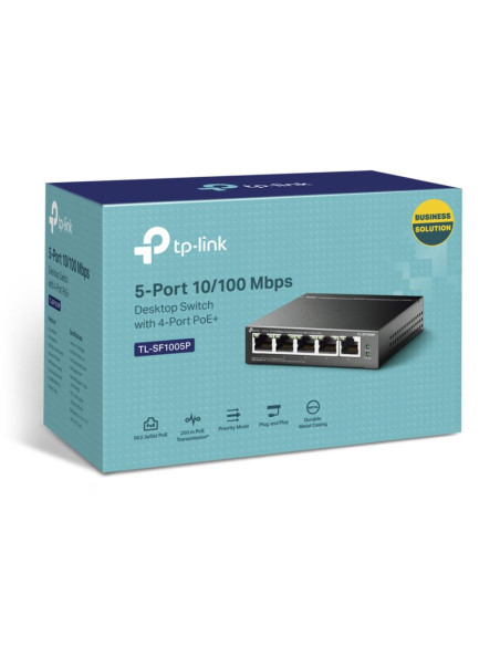 Switch, TP-LINK, Desktop/pedestal, 5x10Base-T / 100Base-TX, PoE ports 4, TL-SF1005P