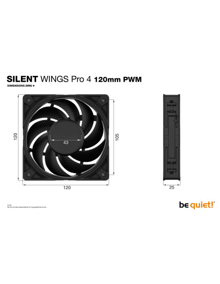 CASE FAN 120MM SILENT WINGS/PRO 4 BL098 BE QUIET
