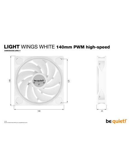 CASE FAN 140MM LIGHT WINGS PWM/WHITE HIGH-SP. BL103 BE QUIET