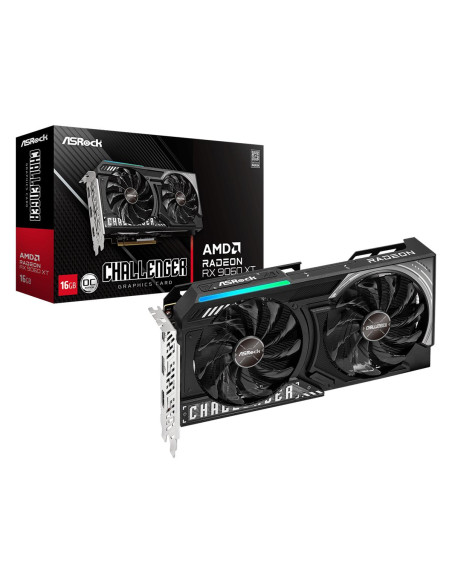 Graphics Card, ASROCK, AMD Radeon RX 9060 XT, 16 GB, GDDR6, 128 bit, PCIE 5.0 16x, Dual Slot Fansink, RX9060XTCL16GO
