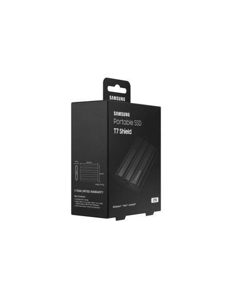 External SSD, SAMSUNG, T7, 2TB, USB 3.2, Write speed 1000 MBytes/sec, Read speed 1050 MBytes/sec, MU-PE2T0S/EU