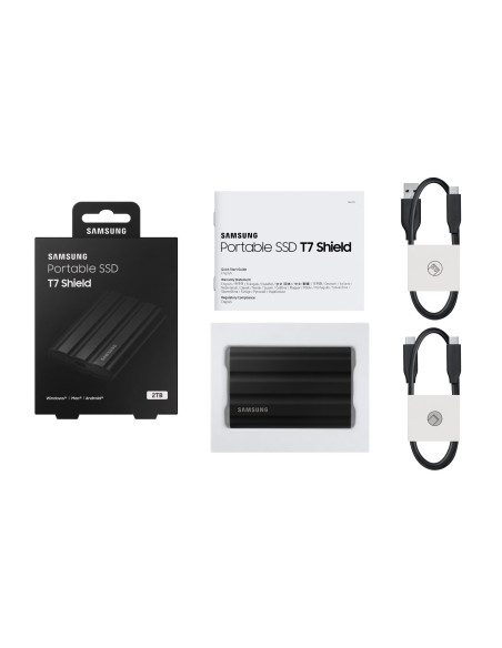 External SSD, SAMSUNG, T7, 2TB, USB 3.2, Write speed 1000 MBytes/sec, Read speed 1050 MBytes/sec, MU-PE2T0S/EU