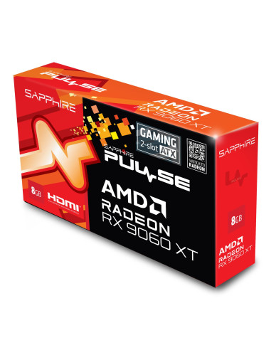 Graphics Card, SAPPHIRE, AMD, Radeon RX 9060 XT, 8 GB, GDDR6, 128 bit, PCI Express x16 5.0, Active, 11350-05-20G