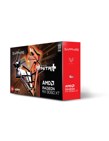 Graphics Card, SAPPHIRE, AMD Radeon RX 9060 XT, 16 GB, GDDR6, 128 bit, PCIE 5.0 16x, Triple slot Fansink, 11350-01-20G