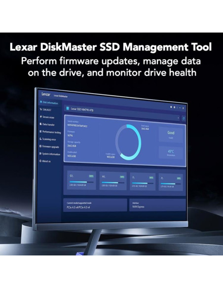 SSD, LEXAR, 600xTBW rating, MTBF 150000 h, Read speed 6500 MB/s, Write speed 2500 MB/s, PCI Express 4.0, M.2, 1000 GB, NQ780, L