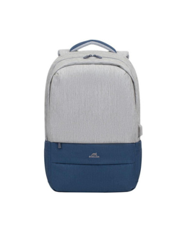 NB BACKPACK ANTI-THEFT 17.3"/7567 GREY/DARK BLUE RIVACASE