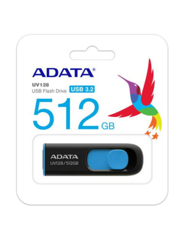 MEMORY DRIVE FLASH USB3 512GB/BLK/BLUE AUV128-512G-RBE ADATA