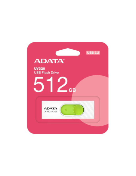 MEMORY DRIVE FLASH USB3 512GB/WHITE AUV320-512G-RWHGN ADATA MEMORY DRIVE FLASH USB3 512GB/WHITE AUV320-512G-RWHGN ADATA