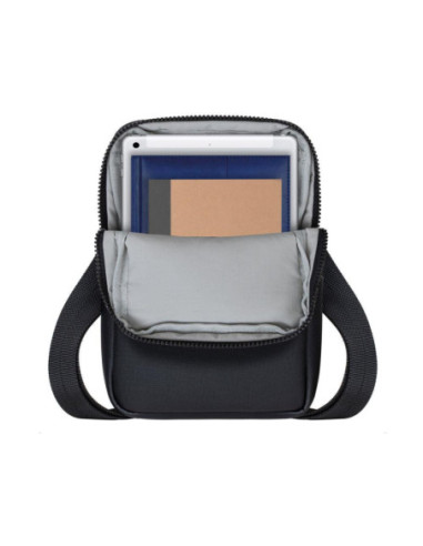 TABLET CASE CROSSBODY 8"/8810 BLACK MELANGE RIVACASE