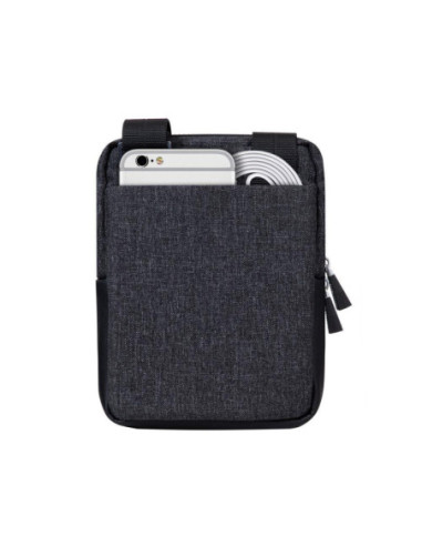 TABLET CASE CROSSBODY 8"/8810 BLACK MELANGE RIVACASE