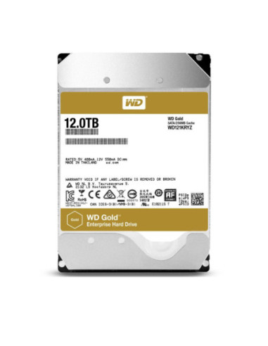 HDD, WESTERN DIGITAL, Gold, 12TB, SATA 3.0, 256 MB, 7200 rpm, 3,5", WD121KRYZ