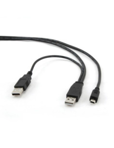 CABLE USB2 DUAL AM-MINI 0.9M/BLACK CCP-USB22-AM5P-3 GEMBIRD