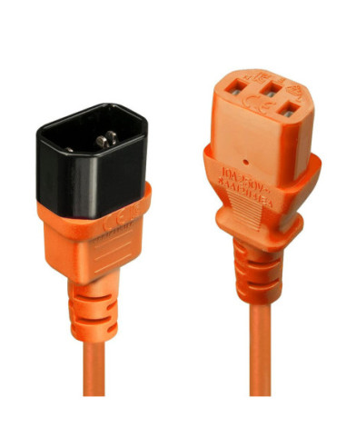 CABLE POWER IEC EXTENSION 1M/ORANGE 30474 LINDY