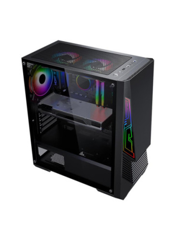 Case, GOLDEN TIGER, Supported motherboard form factors ATX/micro ATX, Black, Midi Tower, Buffalo M730i, BUFFALOM730I