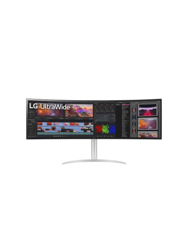 LCD Monitor, LG, 49WQ95C-W, 49", Curved, Panel IPS, 5120x1440, 32:9, Matte, 5 ms, Speakers, Swivel, Height adjustable, Tilt, 49