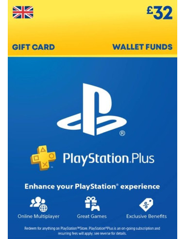 Playstation Network Card 32 GBP (Jungtinė karalystė) Virtualios piniginės papildymas