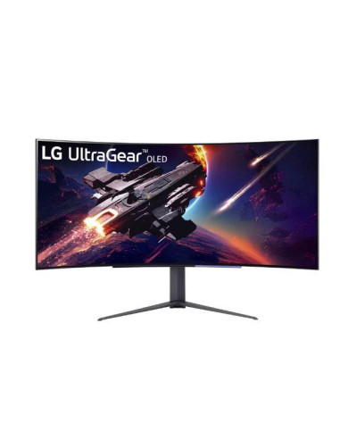 LCD Monitor, LG, 45GR95QE-B, 45", Gaming/Curved, Panel OLED, 3440x1440, 21:9, 240Hz, Matte, 0.03 ms, Swivel, Height adjustable,