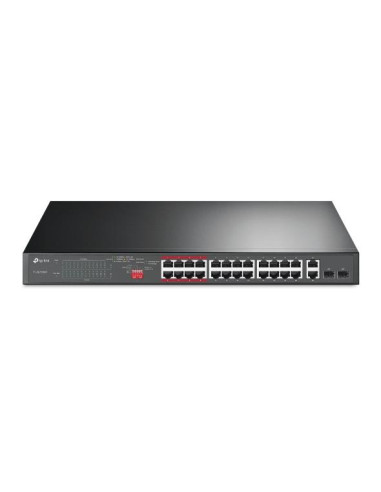 Switch, TP-LINK, TL-SL1226P, Desktop/pedestal, 24x10Base-T / 100Base-TX, 2x10Base-T / 100Base-TX / 1000Base-T, PoE+ ports 24, T