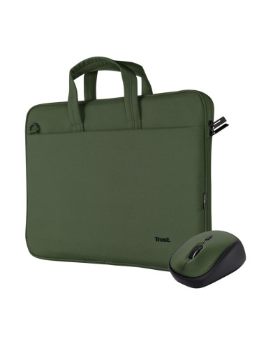 NB CASE BOLOGNA 16" +MOUSE SET/GREEN 24989 TRUST